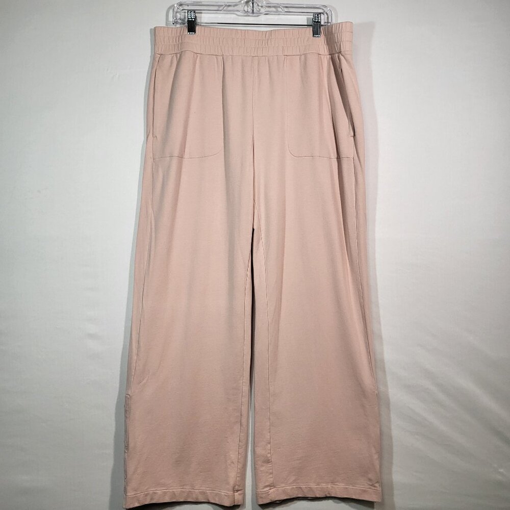 Anybody Woman's Cozy Knit Wide Leg Lounge Pant Size Large Pink